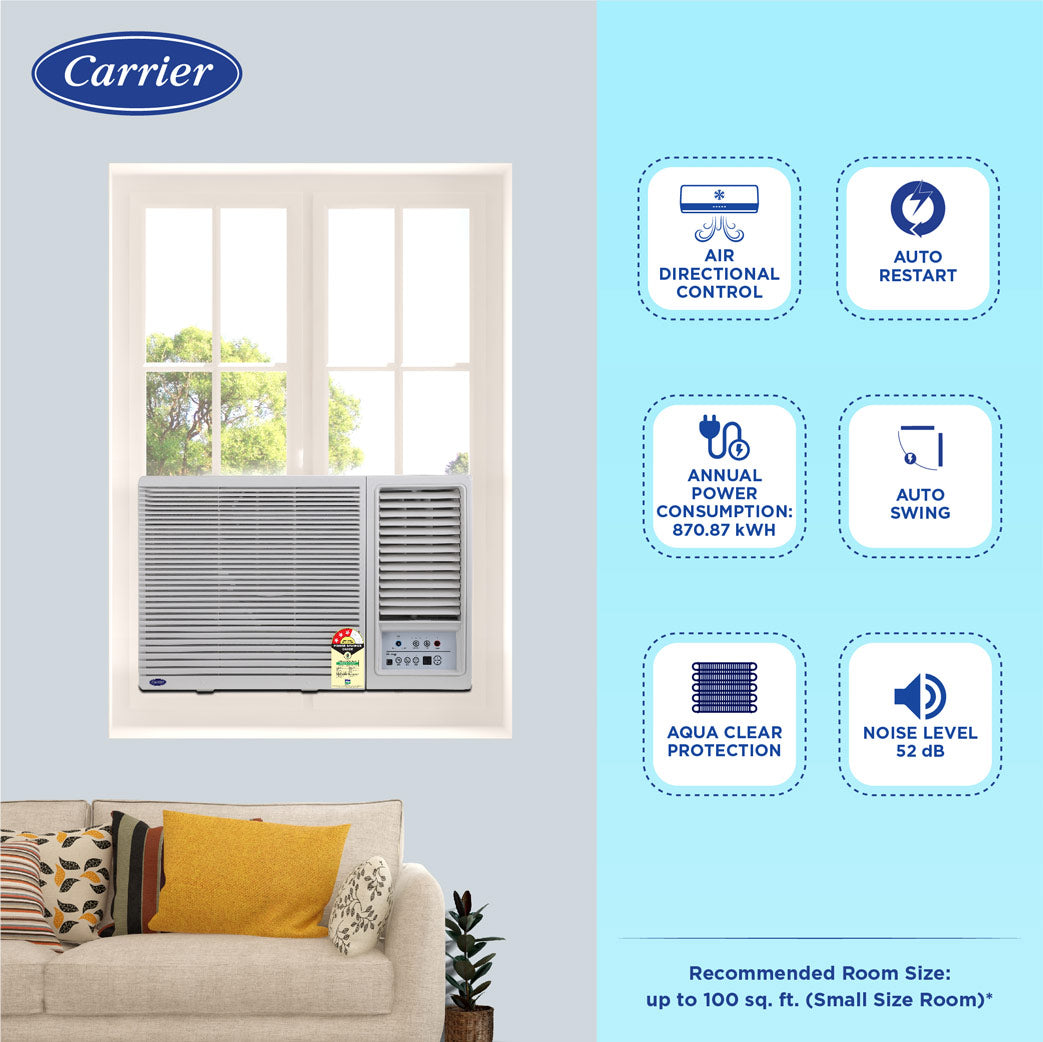 Carrier Estrella DX 12K 3 Star Window AC ( 1 TON , Copper ) - ATC Electronics