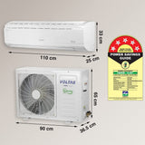 Voltas 2 Ton 5 Star, Inverter Split AC(Copper,4-in-1 Adjustable Mode, Anti-dust Filter, 2023 Model, 245V Vectra Plus, White) - ATC Electronics
