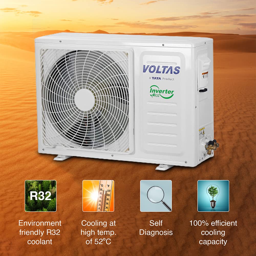 Voltas 2 Ton 5 Star, Inverter Split AC(Copper,4-in-1 Adjustable Mode, Anti-dust Filter, 2023 Model, 245V Vectra Plus, White) - ATC Electronics