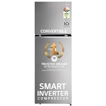 LG 340 L 2 Star Frost-Free Smart Inverter Double Door Refrigerator (GL-S342SPZY, Shiny Steel, Convertible & Multi Air Flow) - ATC Electronics
