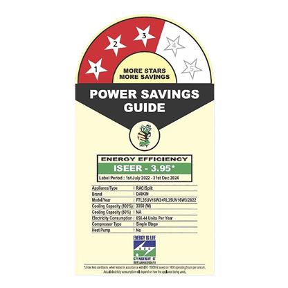Daikin 1 Ton 3 Star Fixed Speed Split AC (Copper, PM 2.5 Filter, 2023 Model, FTL35U, White) - ATC Electronics