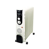 Morphy Richards OFR Room Heater, 13 Fin 2500 Watts Oil Filled Room Heater with 400W PTC Ceramic Fan Heater, ISI Approved (OFR 13F White/Black) - ATC Electronics