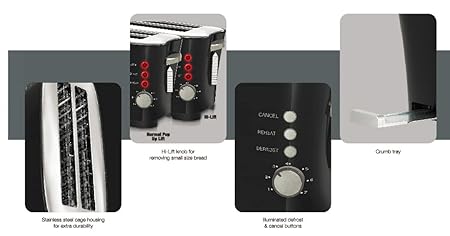 Havells Feasto 4S Pop Toaster - 1350 Watts (Black_Free Size) - ATC Electronics