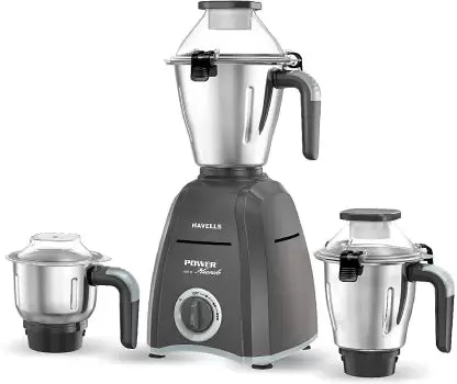 HAVELLS Power Hunk 800 Mixer Grinder (3 Jars, Grey) - ATC Electronics