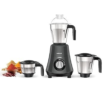Havells Hydro 750 watt Mixer Grinder with 3 Wider mouth Stainless Steel Jar, Hands Free operation, SS-304 Grade Blade & 5 year motor warranty (black) - ATC Electronics