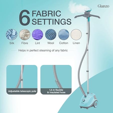Havells Glanzo Garment Steamer 1650 Watts (Blue And Grey) - ATC Electronics
