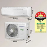 Voltas 2 Ton 5 Star, Inverter Split AC(Copper,4-in-1 Adjustable Mode, Anti-dust Filter, 2023 Model, 245V Vectra Plus, White (4503571)