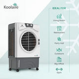 Havells Koolaire 51L 2 Knobs Air Cooler for home | 5 Leaf Aluminium Blade | 3 Speed Settings | Powerful Air Delivery | Everlast Pump | 3 Side High Density Honeycomb Pads | Heavy Duty (White/Grey)