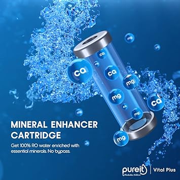 HUL Pureit Vital Plus Mineral RO+UV+MP 6 Stage, 7L Wall mount Water Purifier with FiltraPower technology (Black) - ATC Electronics