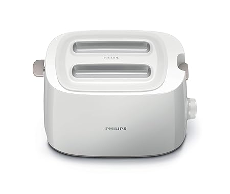 Philips Daily Collection HD2582/00 830-Watt 2-Slice Pop-up Toaster (White) - ATC Electronics