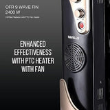 Havells OFR 9 Wave Fin with PTC 2400 Watts Fan Heater (Black) - ATC Electronics