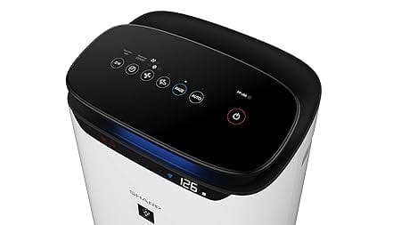 SHARP Room Air Purifier FP-J60M-W with High Density Plasmacluster™ Ion Technology, Haze Mode, Sleep Mode and Anti-Pollen Mode | Coverage Area: upto 550 ft² - ATC Electronics
