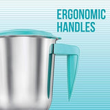 Havells ASPRO 500 Watt Mixer Grinder with 3 Stainless Steel Jar (White & Light Blue) with 5 year motor warranty - ATC Electronics