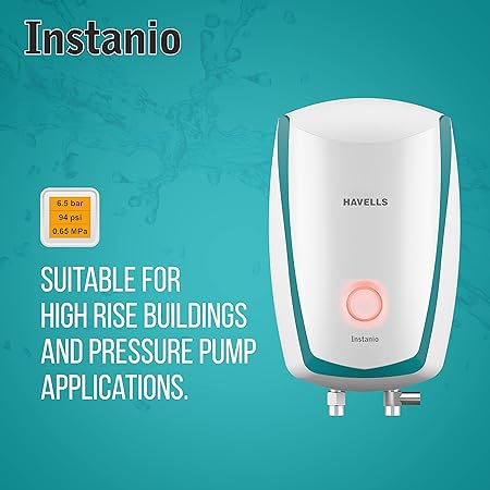 Havells Instanio 3-Litre Instant Geyser (White/Blue), Wall Mount - ATC Electronics