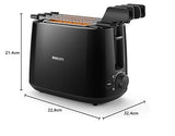 Philips Daily Collection HD2583/90 600-Watt 2 in 1 Toaster and Grill (Black) - ATC Electronics