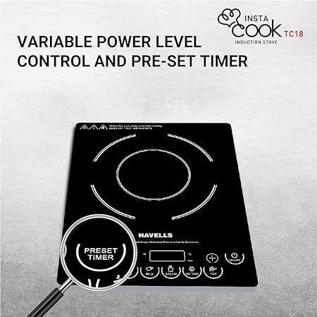 Havells Induction Cooktop TC 18 1800 watt (Black) (GHCICDQK180) - ATC Electronics