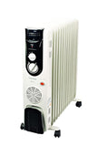 Morphy Richards OFR Room Heater, 13 Fin 2500 Watts Oil Filled Room Heater with 400W PTC Ceramic Fan Heater, ISI Approved (OFR 13F White/Black) - ATC Electronics