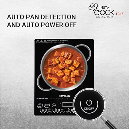 Havells Induction Cooktop TC 18 1800 watt (Black) (GHCICDQK180) - ATC Electronics
