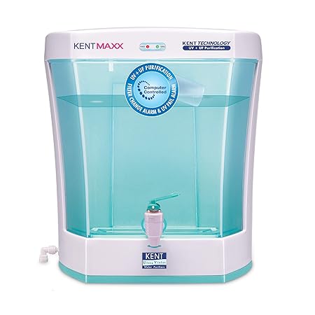 KENT Max UV Water Purifier (11013) | UV+UF Water Purification | Wall Mountable| Transparent Detachable Storage Tank | 7L Storage | 60 L/hr Output | White - ATC Electronics