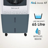 Havells Kool Grande 65L Air Cooler for home | Powerful Air Delivery | Everlast Pump | Ice Chamber, Thermal Overload Protection | 3 Side High Density Honeycomb Pads | Heavy Duty (White/Grey)
