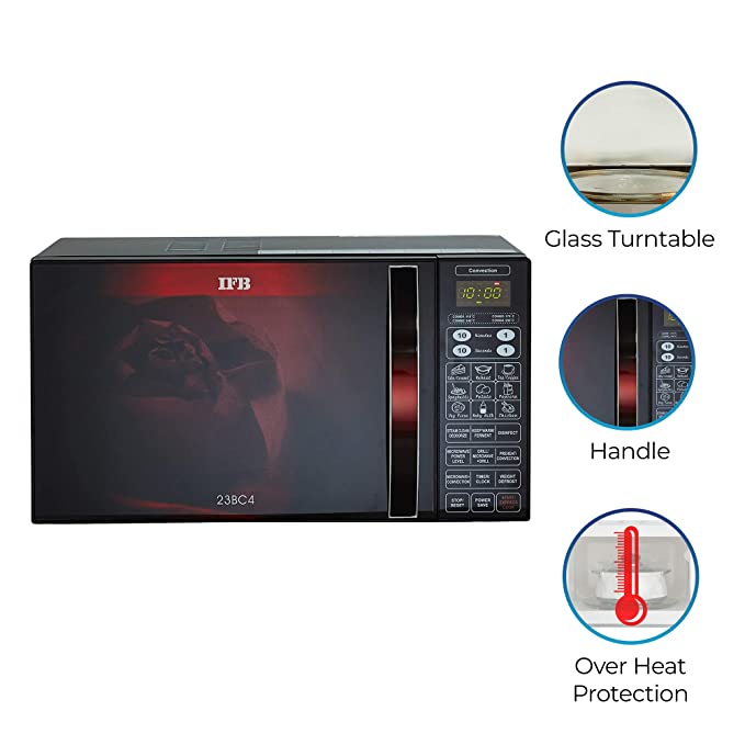 IFB 23 L Convection Microwave Oven (23BC4, Black+Floral Design) - ATC Electronics