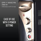Havells OFR 11 2900 Watts Wave Fin with PTC Fan Heater (Black) (OFR 11 Wave Fin) - ATC Electronics