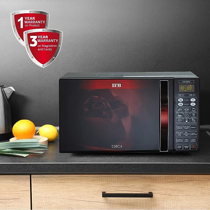 IFB 23 L Convection Microwave Oven (23BC4, Black+Floral Design) - ATC Electronics