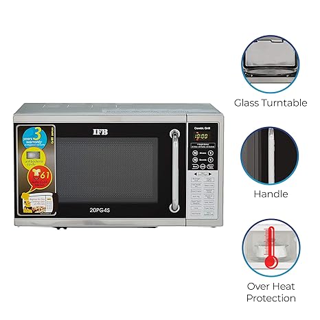 IFB 20 L Grill Microwave Oven (20PG4S, Black/ Silver) - ATC Electronics