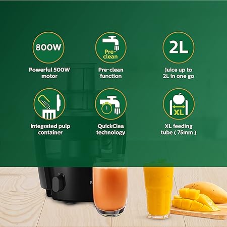 Philips Viva Collection HR1863/20 2-Litre Juicer (Black/Silver) - ATC Electronics