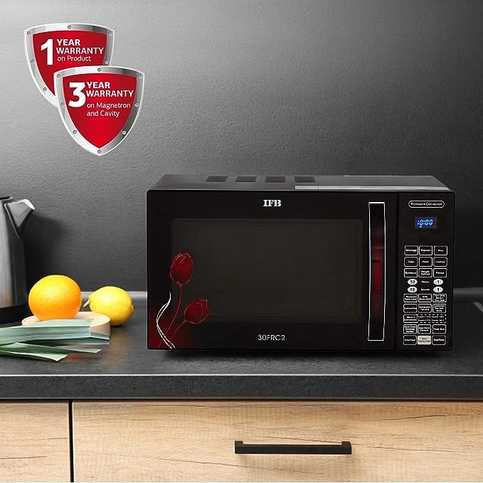 IFB 30 L Convection Microwave Oven (30FRC2, Floral Pattern) (Black), STANDARD - ATC Electronics