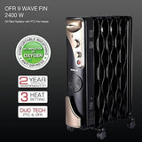 Havells OFR 9 Wave Fin with PTC 2400 Watts Fan Heater (Black) - ATC Electronics