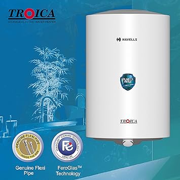 Havells Troica 25-Litre Vertical Storage Water Heater (Geyser) White Grey, 4 star - ATC Electronics