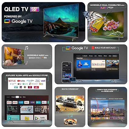 SANSUI 140 cm (55 inches) 4K Ultra HD Smart QLED Google TV JSW55GSQLED (Black) - ATC Electronics
