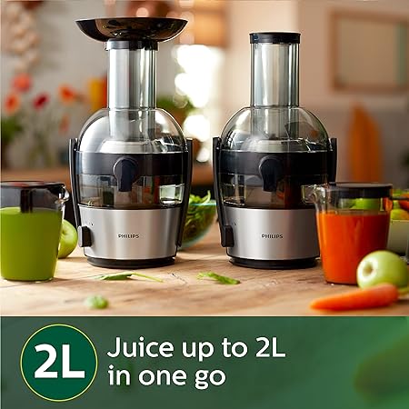 Philips Viva Collection HR1863/20 2-Litre Juicer (Black/Silver) - ATC Electronics