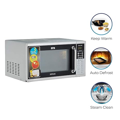 IFB 20 L Grill Microwave Oven (20PG4S, Black/ Silver) - ATC Electronics