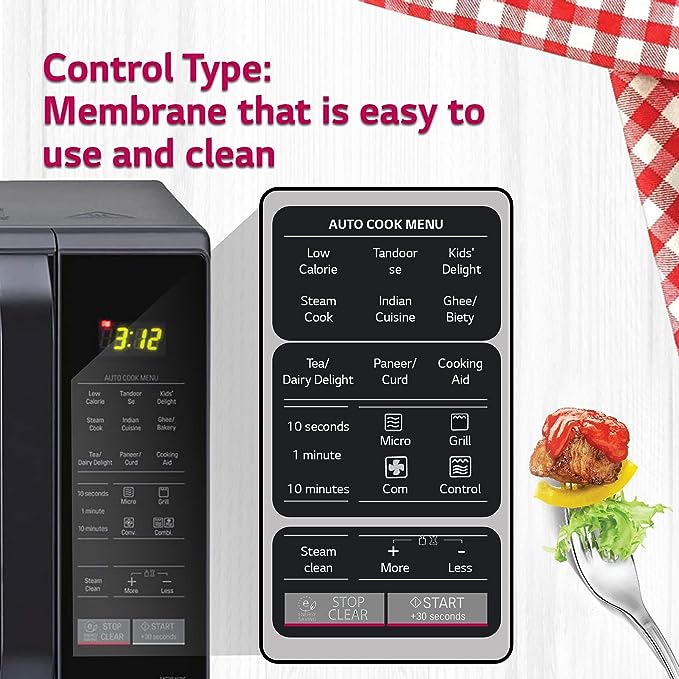 LG 28 L Convection Microwave Oven (MC2846BG, Black) - ATC Electronics