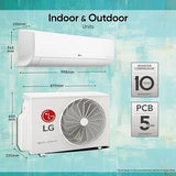 LG 2.0 Ton 3 Star DUAL Inverter Split AC (Copper, AI Convertible 6-in-1 Cooling, 4 Way Swing, HD Filter with Anti-Virus Protection, 2024 Model, TS-Q24ENXE, White)