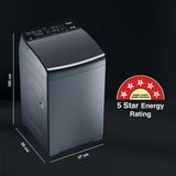 Whirlpool 9 Kg 5 Star Bloomwash Pro Fully-Automatic Top Loading Washing Machine - Built In Heater (360 BW PRO (570) H 9.0 MIDNIGHT GREY 10YMW) - ATC Electronics