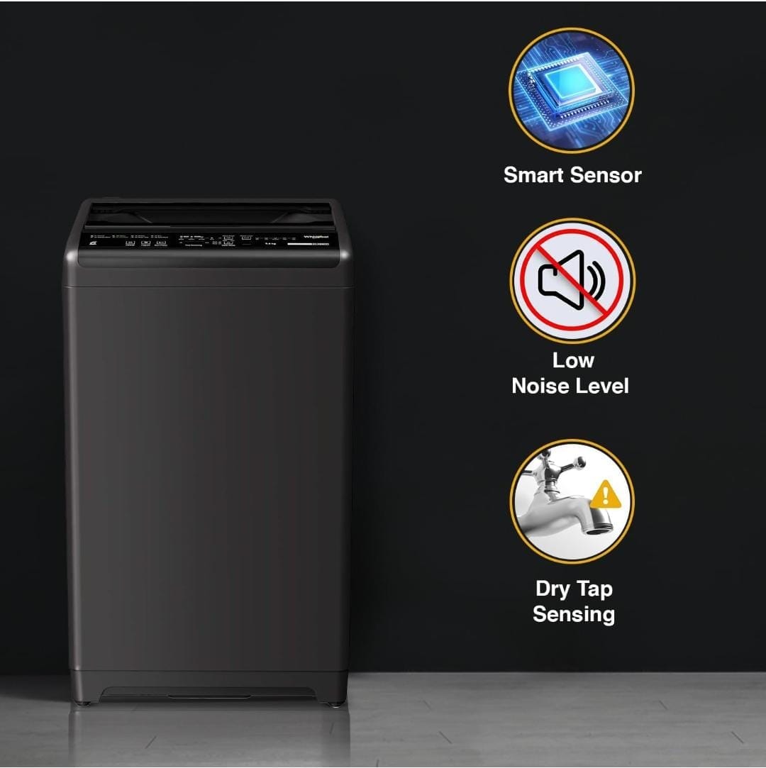 Whirlpool 7.5 Kg 5 Star Royal Fully-Automatic Top Load Washing Machine (WHITEMAGIC ROYAL 7.5 GENX, Grey, Hard Water Wash, ZPF Technology) - ATC Electronics