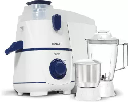 HAVELLS by Havells RIGO 2GHIJMBUB050 500 Juicer Mixer Grinder (2 Jars, WHITE + DARK BLUE) - ATC Electronics