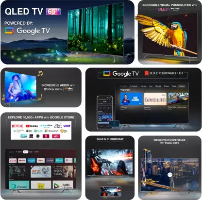 SANSUI 140 cm (55 inches) 4K Ultra HD Smart QLED Google TV JSW55GSQLED (Black) - ATC Electronics
