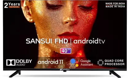 Sansui 102cm (40 inches) Full HD Certified Android LED TV JSW40ASFHD (Midnight Black) With Voice Search Smart Remote - ATC Electronics