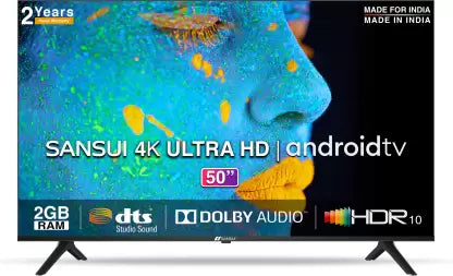 SANSUI 178 cm (70 inches) 4K Ultra HD Smart Android LED TV JSW70ASUHDFF (Ebony Black) - ATC Electronics