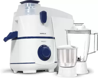 HAVELLS by Havells RIGO 2GHIJMBUB050 500 Juicer Mixer Grinder (2 Jars, WHITE + DARK BLUE) - ATC Electronics