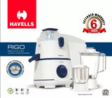HAVELLS by Havells RIGO 2GHIJMBUB050 500 Juicer Mixer Grinder (2 Jars, WHITE + DARK BLUE) - ATC Electronics
